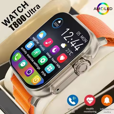 2025 New T800 Ultra Smart Watch Men 49mm Series 8 AMOLED Screen NFC Compass Waterproof For Apple Wat