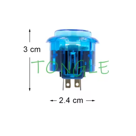 Arcade Push Button Snap, Transparent Switch Buttons, LED Lighting, DIY, Raspberry Pi, MAME, PC, Pand