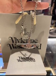 Vivienne Westwood 經典土星粉鑽項鍊 合金水晶 全新