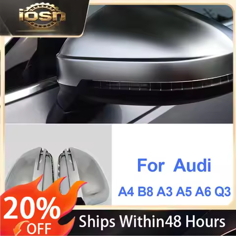 Door Mirror Cover Side Wing Mirror Cover Caps Fit For Audi A4 B8.5 A3 A5 B8 B6 A8 Q3 Matte Chrome Si