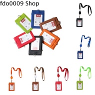 FDO0009 หลายตำแหน่ง กระเป๋าหนังใส่บัตร สีทึบทึบ พร้อมสายคล้อง ที่จัดเก็บบัตร ID buse แบบพกพาได้ ที่ห