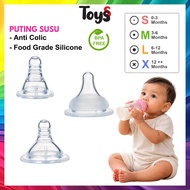 🔥Toyss Puting Baby for Slim Neck Teat Anti Colic BPA Free Puting Botol Susu Puting Leper Puting Wide