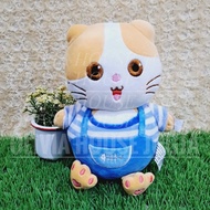 Blue Overall Cat Doll Soft Cat Doll Kop Cat Doll