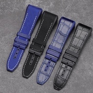2023 Original high quality❏ Suitable for Franck Muller V45 genuine leather rubber fit watch strap male suitable for FM Franck Muller 28MM folding buckle
