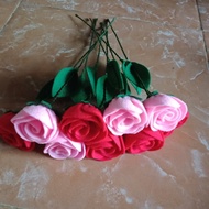 Bunga mawar flanel / bunga artificial / bunga palsu