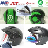 GOJEK IRIDIUM SILVER RAINBOW HELMET VISOR BENING SMOKE