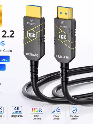 New 16K Fiber Optical HDMI 2.2 Cable 96Gbps 4K@240Hz 16K@60Hz HDR High Refresh PVC HDMI For RTX 5090