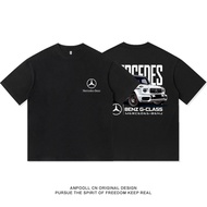 AMG Mercedes-Benz G63 Modified Off-Road Vehicle Printed Top 280G Heavy Pure Cotton Short-Sleeved Hig