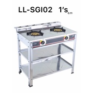 ▩Stainless Steel Double Burner Gas Stove with Stand