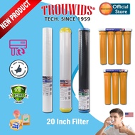 TROUWIDS High Flow Activated Carbon Filter Cartridge Outdoor Water Filter Replacement (20")