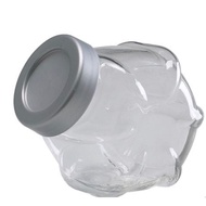 FORVAR Jar With Lid, Glass Alumunium Colour