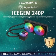 SilverStone Technology IceGem 240P | 240mm High-Performance ARGB AIO Liquid Cooler with 2 x 120mm AR