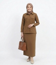 Gamis setelan pemda model rok span dan gamis terbaru baju seragam pemda khaki ASN terbaru Baju terle