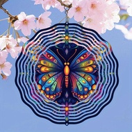HelloYoung 3D Metal Kinetic Wind Spinner Butterfly Garden Decor Colorful Outdoor Indoor Gift