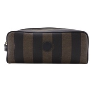 二手FENDIPekan手拿包，復古款，棕色PVC材質，附拉鍊，女士款