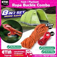 Camping Rope 4M Set Tent Reflective Rope Ultralight Multi-purpose Ropes Flysheet Tali Khemah Thick R
