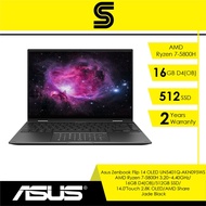 Asus Zenbook Flip 14 OLED UN5401Q-AKN095WS Jade Black/AMD Ryzen 7-5800H/16GB D4/512GB SSD/14.0"Touch