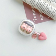 For Baseus  WM01/WM02 Wireless Earbuds Case Transparent  TPU Cute Cartoon Rabbit  Protective Case Ea