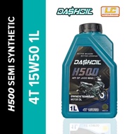 DASHOIL H500 4T 1L 15W50 SEMI SYNTHETIC MOTORCYCLE ENGINE OIL MINYAK HITAM PELINCIR ENJIN MOTOSIKAL