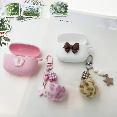 flower Cover For Huawei FreeBuds Pro 5 /pro4 pro3 pro2 / Free Clip 2 Case with keychian Silicone ear