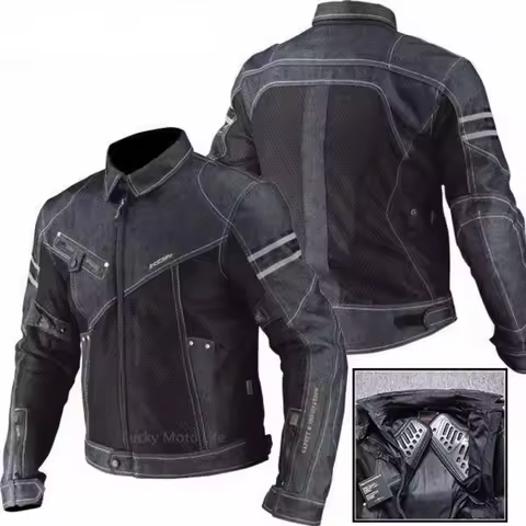 Motorcycle Jacket For KOMINE JK006 Jacket Spring Breathable Denim Mesh Racing Ride High-performance 