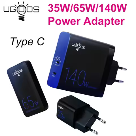 Ugoos PD 35W/65W/140W Type C Charger Power Adapter for Mobile Phone/Bluetooth Earphone/PC Tablets Tr