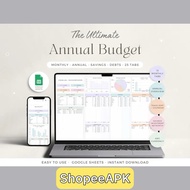 Annual Budget Spreadsheet 📊: Google Sheets Family Planner with Monthly, Biweekly, Savings, Debt & Bi