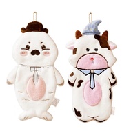 Towels Cute Animal Hand Towels Coral Fleece Absorbent Bath Towels Puff Hand Towels with Loop for Hom