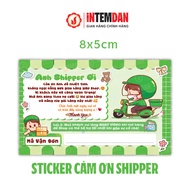 COMBO STICKER Thank You Shipper VINH LIEN Green Size 8x5cm