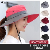 [SG SELLER] Double-Color UPF 50+ Sun UV Protection Hat Summer Men Women Waterproof Wide Brim Big Bob