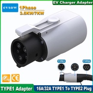 evsow Type2 Car Charger Adapter 16A/32A Type2 to Type1 Adapter For Electric Vehicle Charger Plug 1Ph