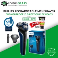 [ FREE GARNIER MEN ] Philips S3608 Philips Wet or Dry Electric Shaver S3000 Series Rechargeable Elec