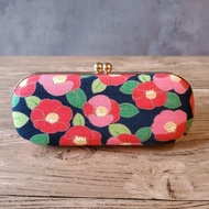 日本花 眼鏡盒 筆盒 口金盒 硬殼眼鏡盒 日本布