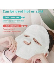 1入組可重複使用的面部毛巾面罩,冷熱敷面部蒸氣毛巾面罩,保濕美容護膚spa毛巾,專為女士而設的面部spa蒸氣面罩