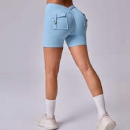 Rear Deep V Design Cargo Peach Butt Fitness Shorts 3-inch