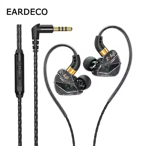 EARDECO 3.5mm Wired Earphone In Ear Wired Headphones Bass Sport Earphone Headphone with Mic Earphone