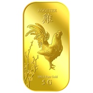 999.9 Pure Gold | 5g Golden Rooster Gold Bar