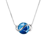 藍晶石14k白金項鍊 極簡鎖骨鍊 藍色小項鍊金飾 清新輕珠寶墜子