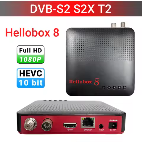 Hellobox 8 Satellite Receiver H.265 TV Receiver DVB T2 DVB S2 Hellobox8 support RJ45 WiFi HEVC Power