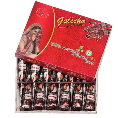 GOLECHA 30g Brown Henna Tattoo Cones Traditional Indian Mehndi Body Paint Henna Tattoo Paste For Tem