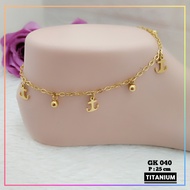 GK 040 - anti-rust titanium anklet for adults gold-platedjangkar - Cute