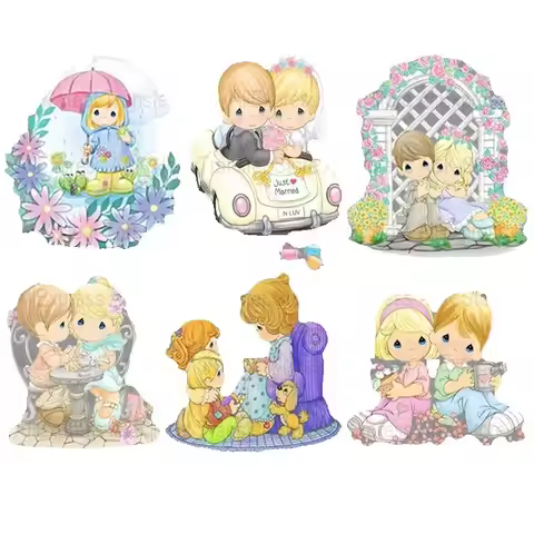 Precious Moment Iron-On Transfer for Clothing Thermoadhesive Patches for Kids T-Shirt stickers Anime
