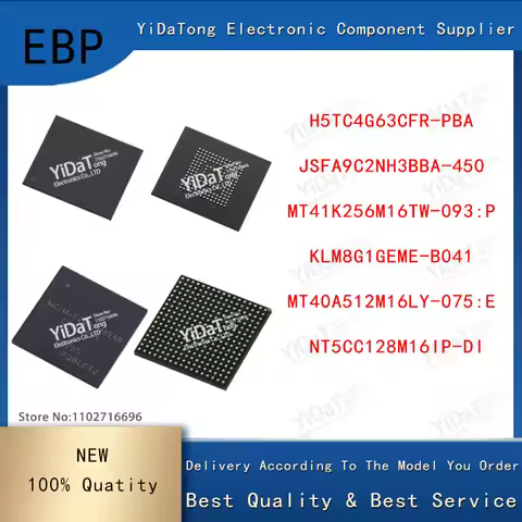 EBP 1PCS New H5TC4G63CFR-PBA JSFA9C2NH3BBA-450 MT41K256M16TW-093:P KLM8G1GEME-B041 MT40A512M16LY-075