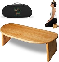 Monk & Llama Meditation Bench - Foldable, Ergonomic, Bamboo Kneeling Stool— Perfect Seiza Bench Medi