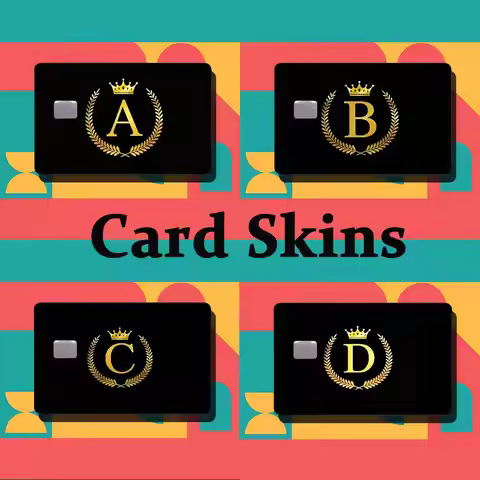 Black Golden Crown Letter Credit Debit Card Film Skin Sticker Credit Card Skin Stickers For Bank Car