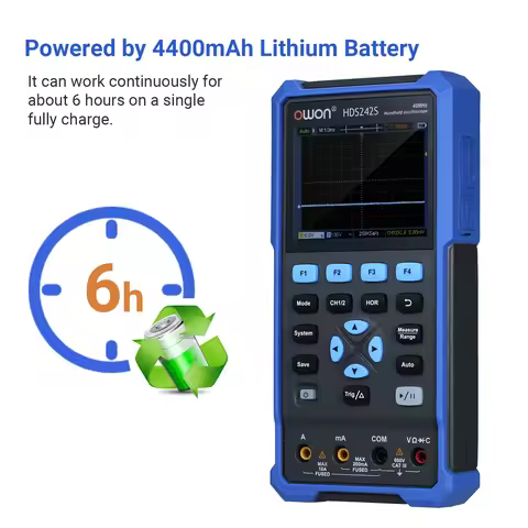 OWON HDS242S 242 Handheld Digital Oscilloscope 250MS/s 8 Bits 40MHz Bandwidth 2CH+1CH Generator True