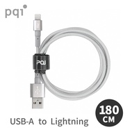 PQI 蘋果MFi認證 USB to Lightning 編織充電線(iCable AL180)(1.8M)-北極銀