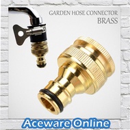 BRASS GARDEN HOSE CONNECTOR 3/4 inch Brass Tap Adaptor Tap Connector Garden Hose Connector