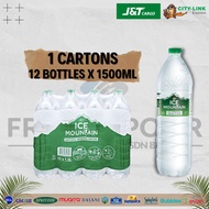 Ice Mountain Mineral Water 1 carton  (12 x 1500ml) with FAST COURIER SERVICE to all states in West Malaysia