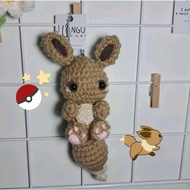 GANTUNGAN Eevee keychain crochet from pokemon | Pokemon eevee keychain | Jugurumi